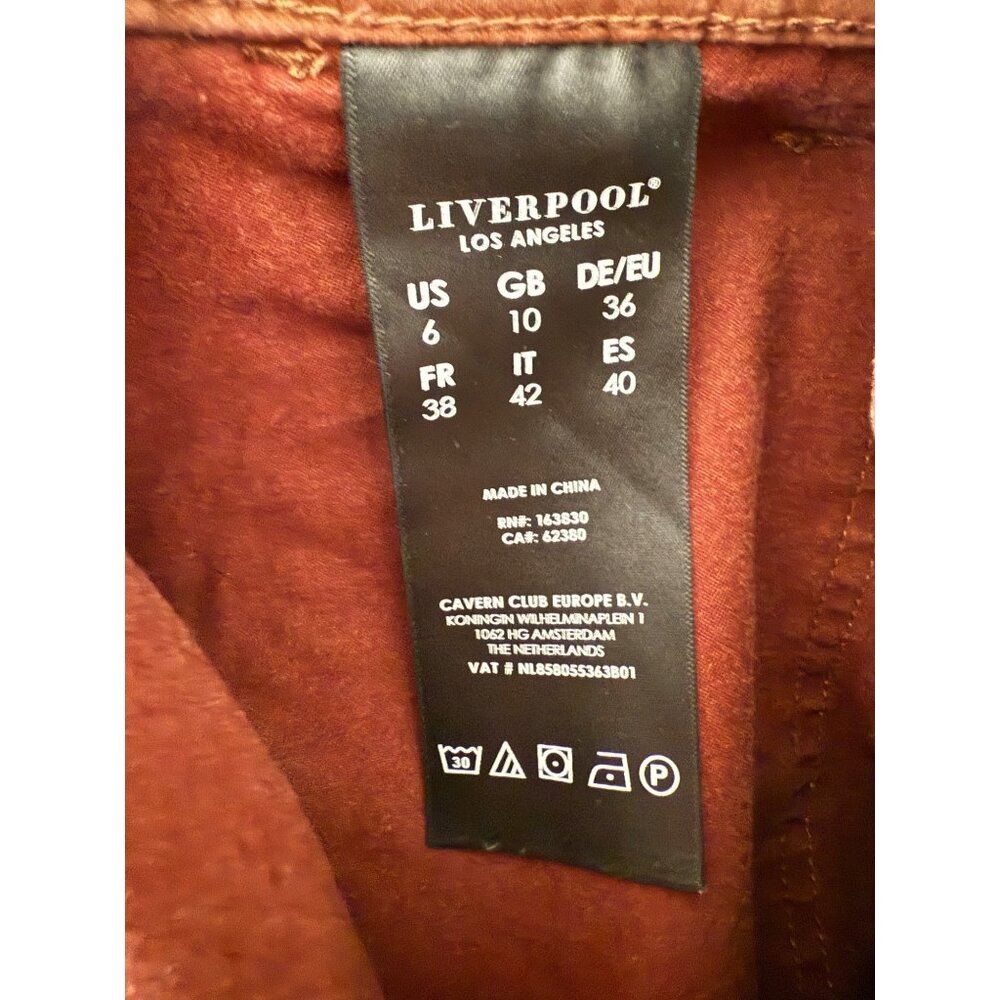 Liverpool Los Angeles Womens Cropped Jogger Pants Brown Size 6/28 With Zippered - Picture 7 of 8